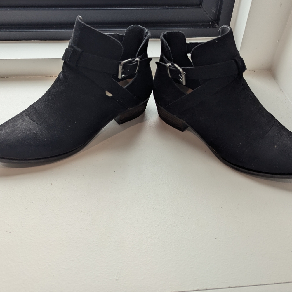 Black suede ankle boots